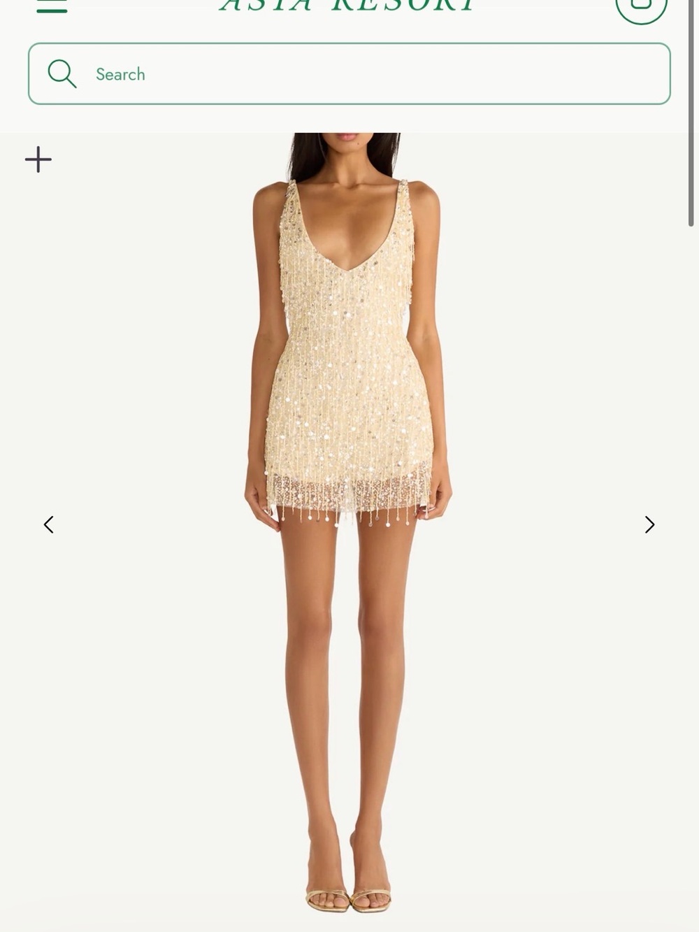 ASTA RESORT OPHELIA BEADED DRESS CHAMPAGNE